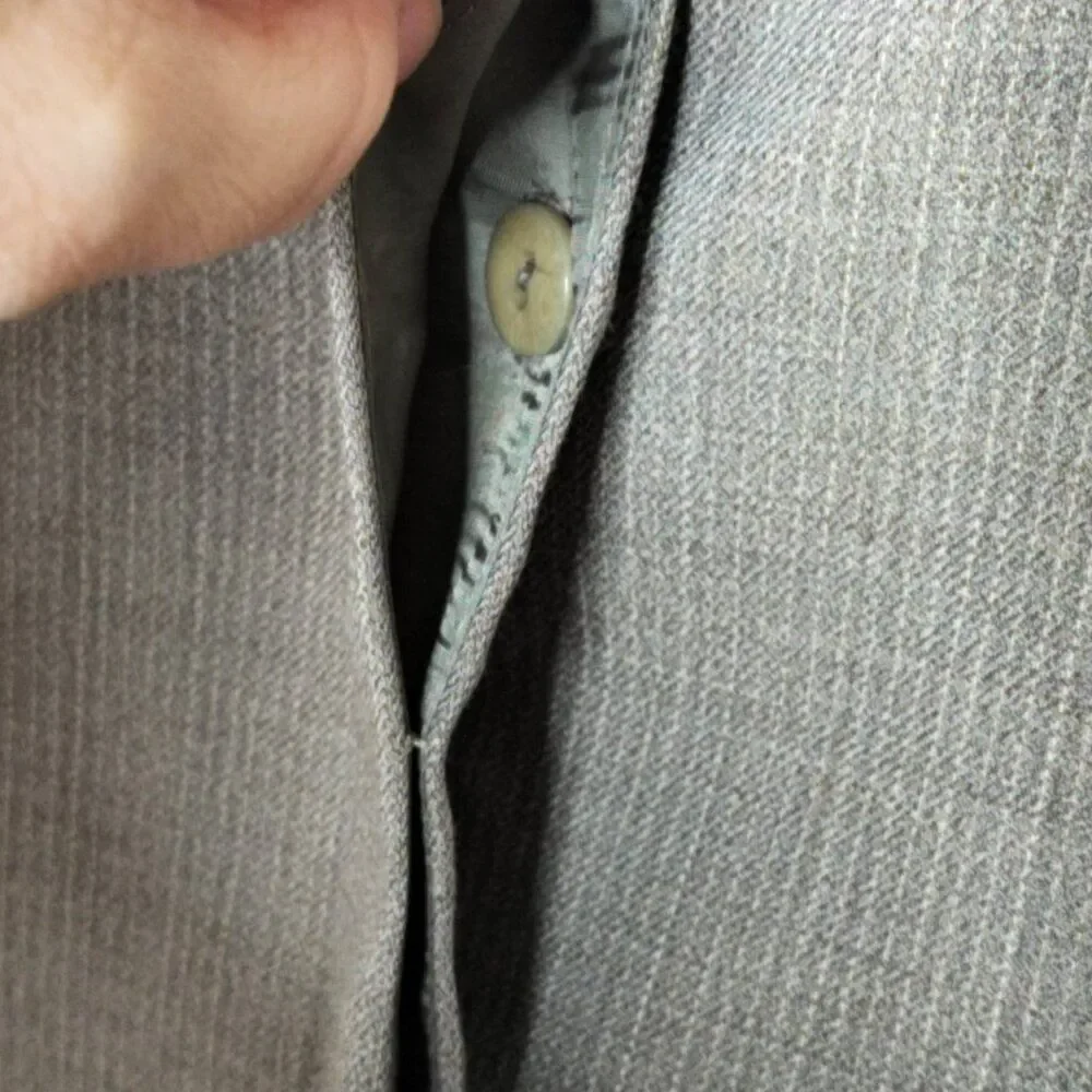 Vintage BROOKS BROTHERS 100% Wool Blazer Shirt Jacket Button Closure Taupe Sz 12